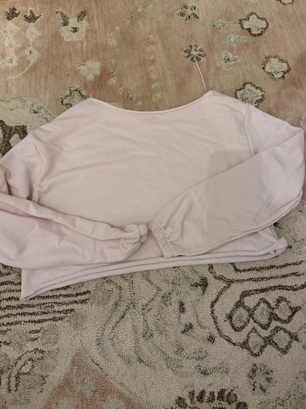 Edikted Light Pink Off-Shoulder Long Sleeve Top